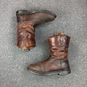 Red Wing Pecos 9406 Leather Soft Toe USA Cowboy Work Boots Snake Sole Mens Sz 13